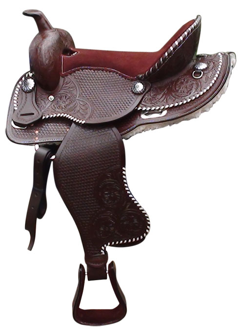 WESTERN-SADDLE-BUCKSTITCHED-RAWHIDE